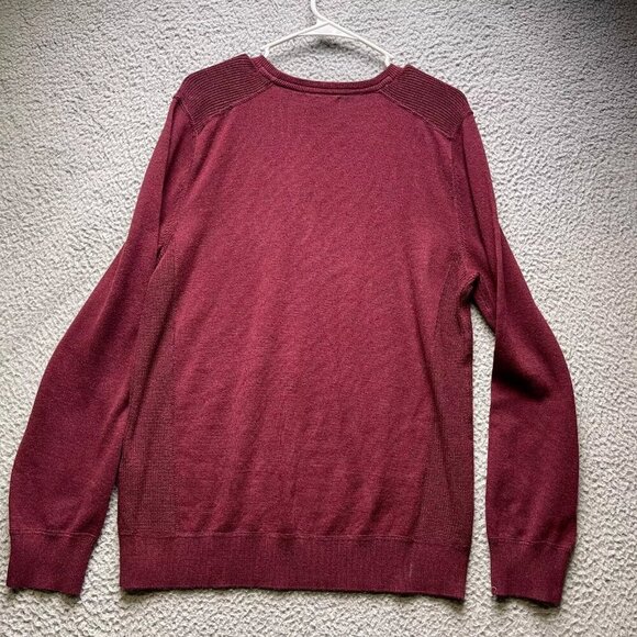 Banana Republic Men's L Sweatshirt Maroon Crew Neck Pullover Cotton Wool - Picture 3 of 5